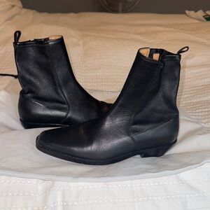 Black Leather Madewell Idris Boots